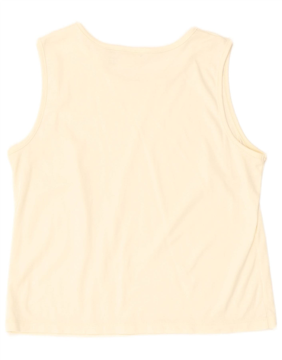 L.L.BEAN Womens Crop Vest Top UK 14 Medium Off White Cotton