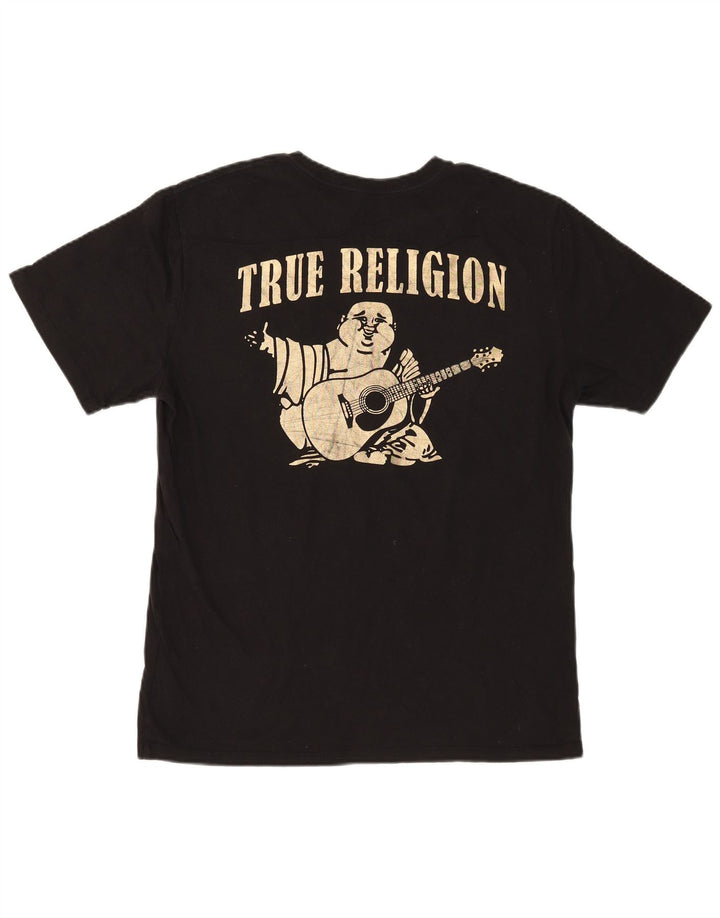 Velika crna pamučna muška majica s grafičkim motivima True Religion