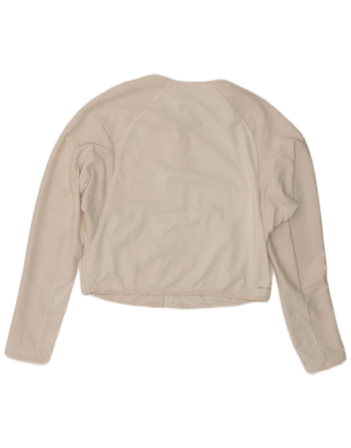 Nike ženska gornja jakna Dri Fit Crop Trenirka UK 16 veliki bijeli poliester