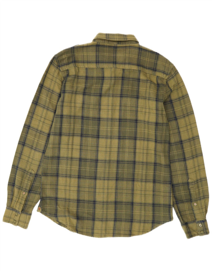 Benetton muška flanelska košulja, srednji kaki karirani pamuk