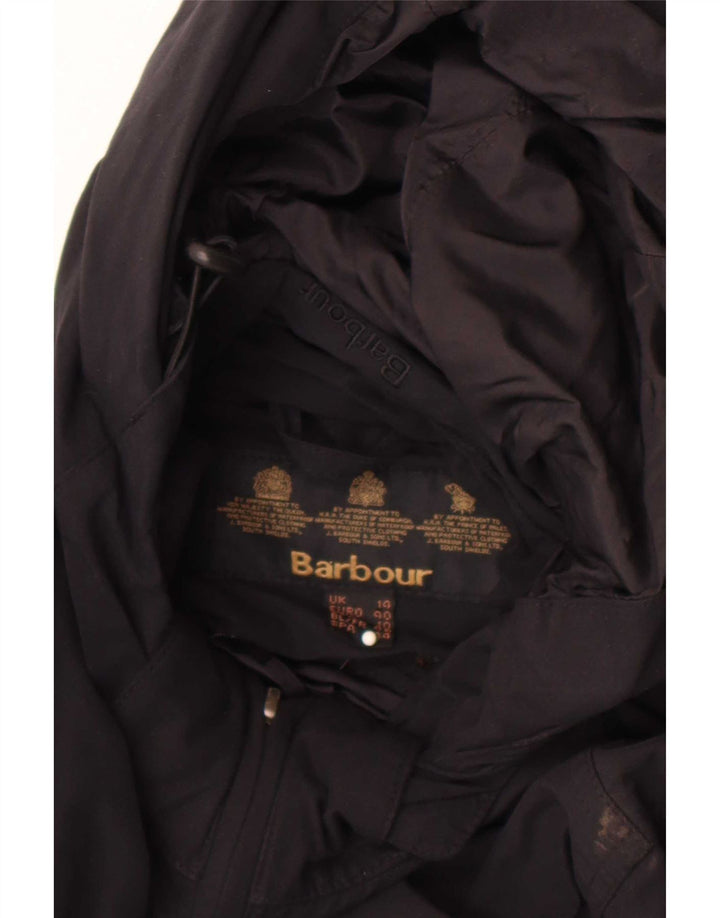 Barbour ženska kišna jakna s kapuljačom UK 14, veliki crni pamuk