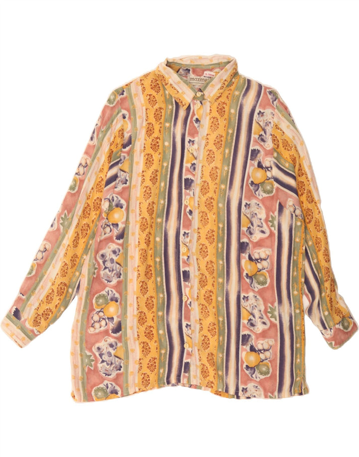 MAXIME Womens Shirt EU 38/40 Medium Multicoloured Striped Viscose Vintage Maxime and Second-Hand Maxime from Messina Hembry 