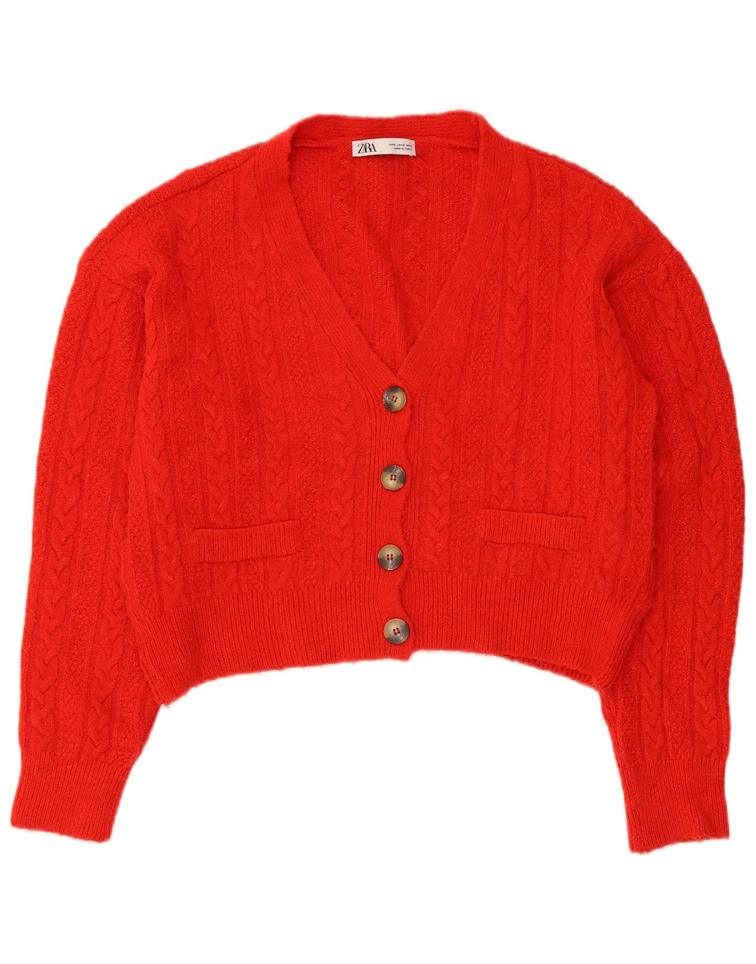 Zara ženski kratki kardigan pulover UK 10 Small Red