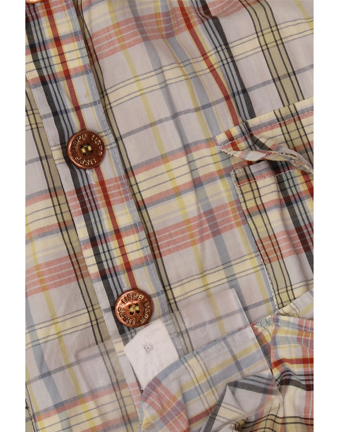 Vintage ženska košulja haljina UK 14 Srednje raznobojni karirani pamuk