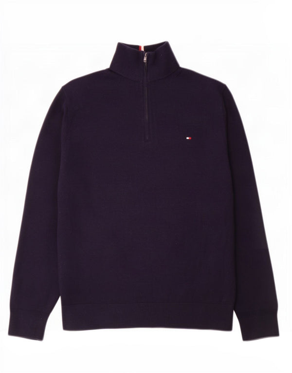 Tommy Hilfiger muški džemper s izrezom s patentnim zatvaračem XL tamnoplavi pamuk
