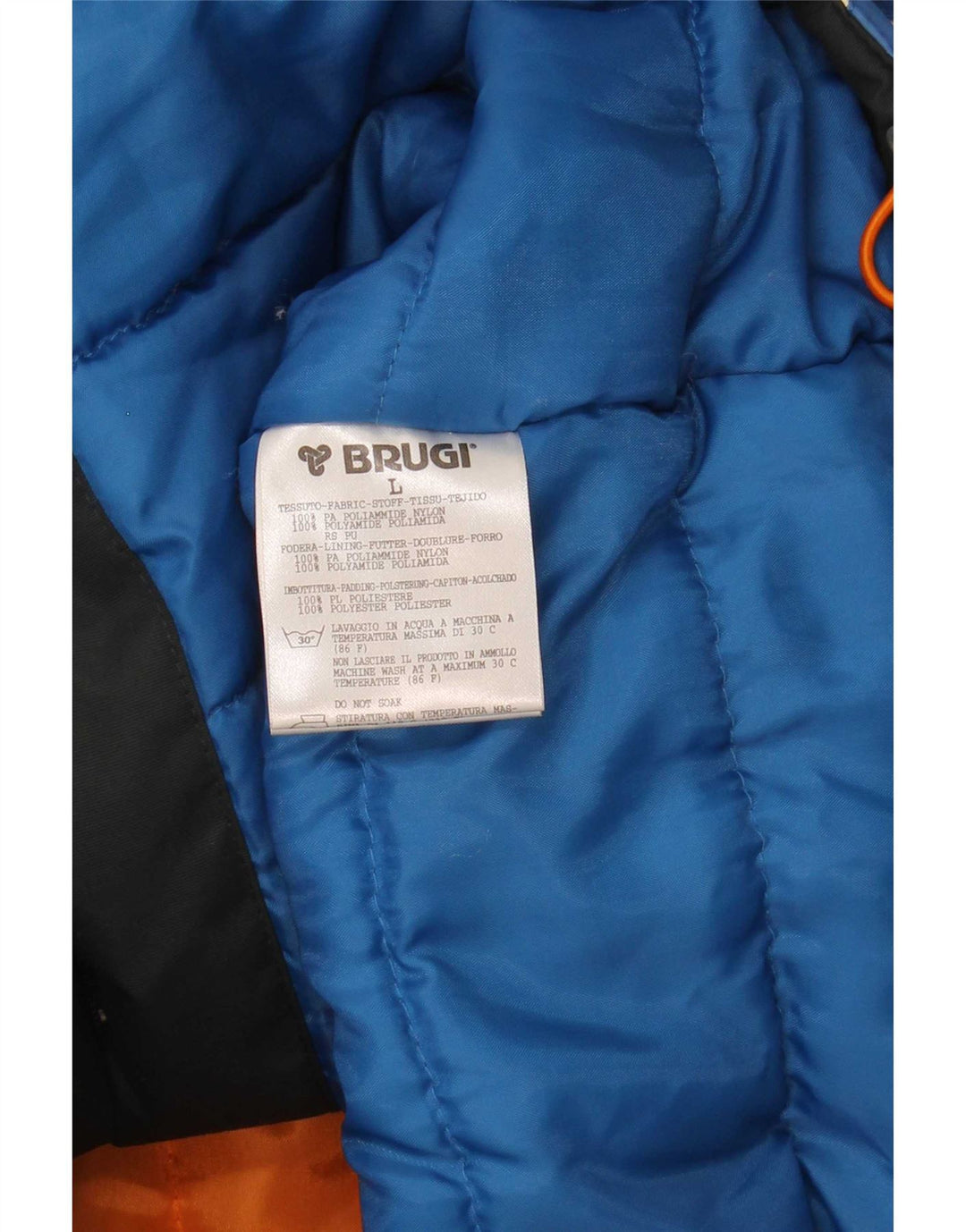 Brugi muška skijaška jakna s kapuljačom UK 40 Large Blue Colourblock poliamid
