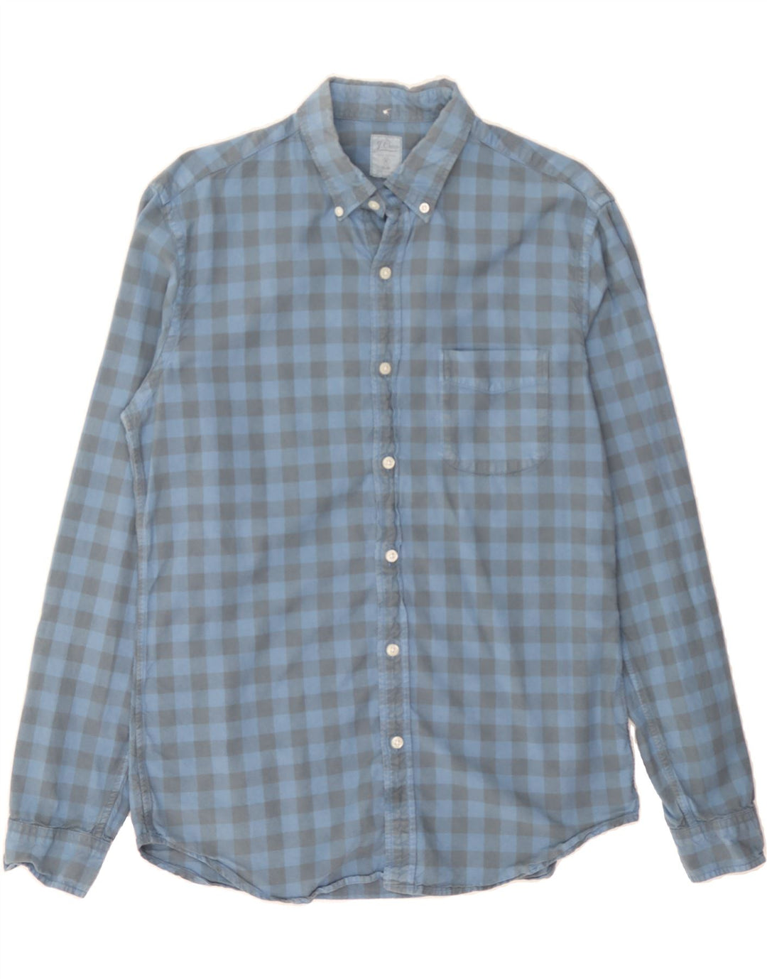 J. CREW Mens Slim Shirt Medium Blue Check Cotton Vintage J. Crew and Second-Hand J. Crew from Messina Hembry 