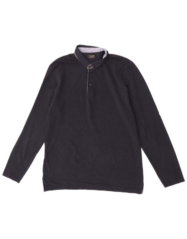 Zara muška polo majica dugih rukava velika tamnoplava