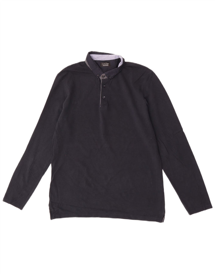 Zara muška polo majica dugih rukava velika tamnoplava