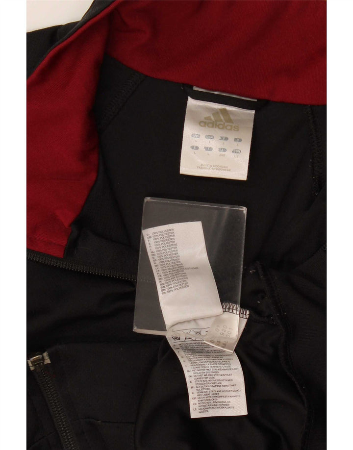 Adidas Mens Tracksuit Top Jacket Large Black Polyester