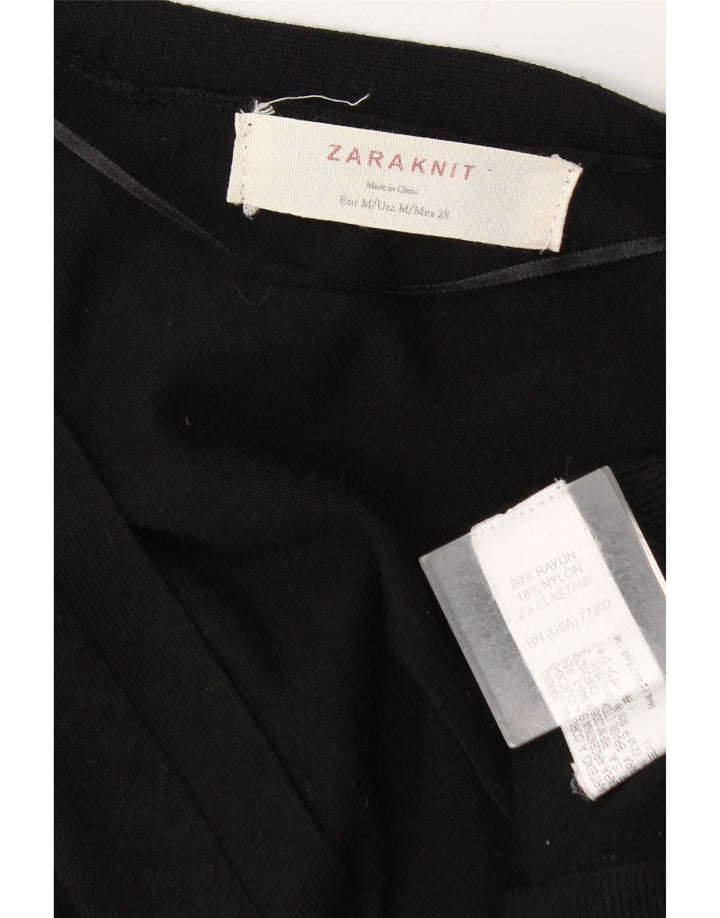 Zara ženski kardigan pulover UK 14 srednje crne svile