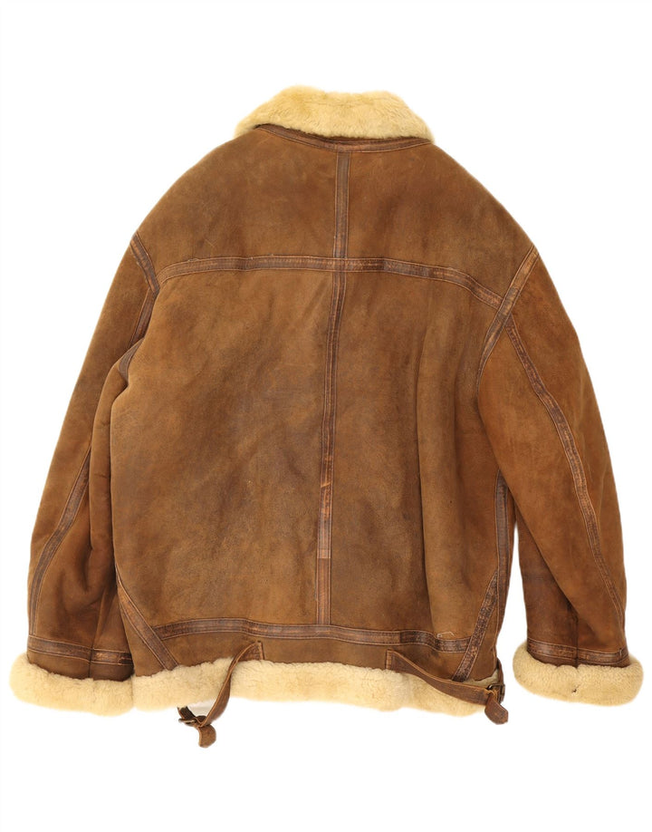 Vintage muška jakna s ovčicama UK 42 XL Smeđe ovčice
