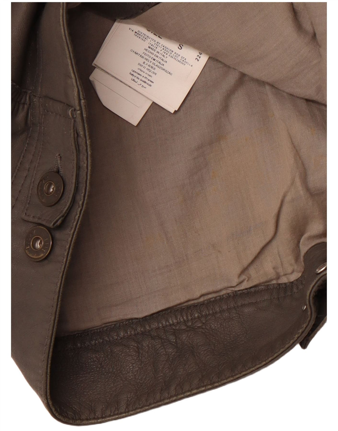 REPLAY Ženska kožna jakna UK 10 Mala siva koža