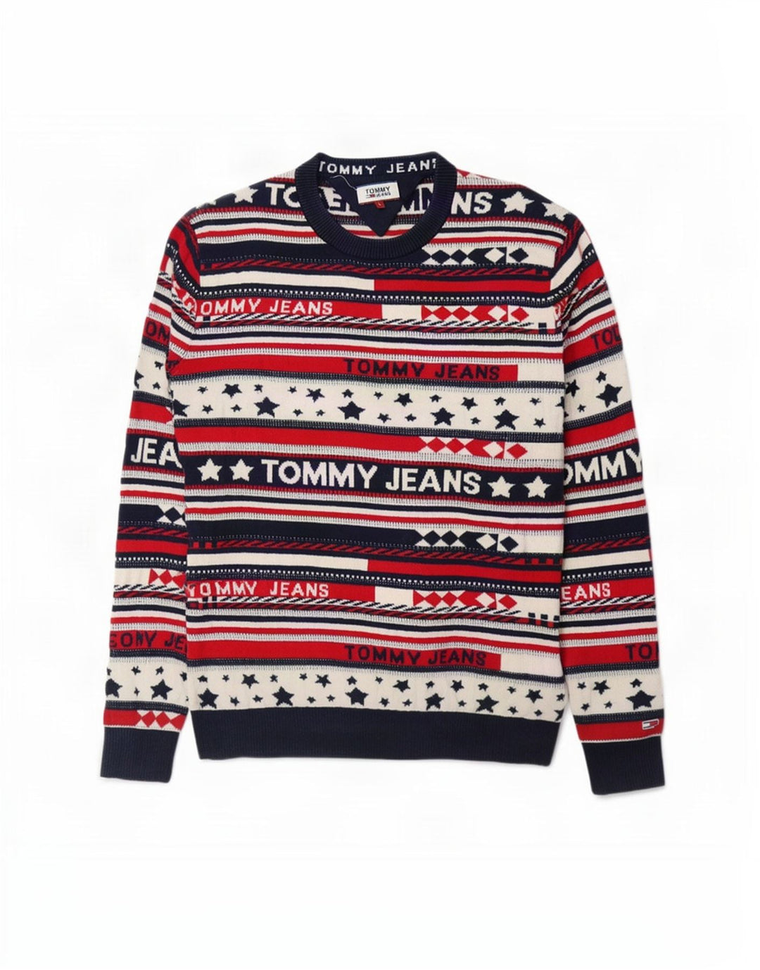 Tommy Hilfiger muški džemper s okruglim izrezom na velike raznobojne pruge