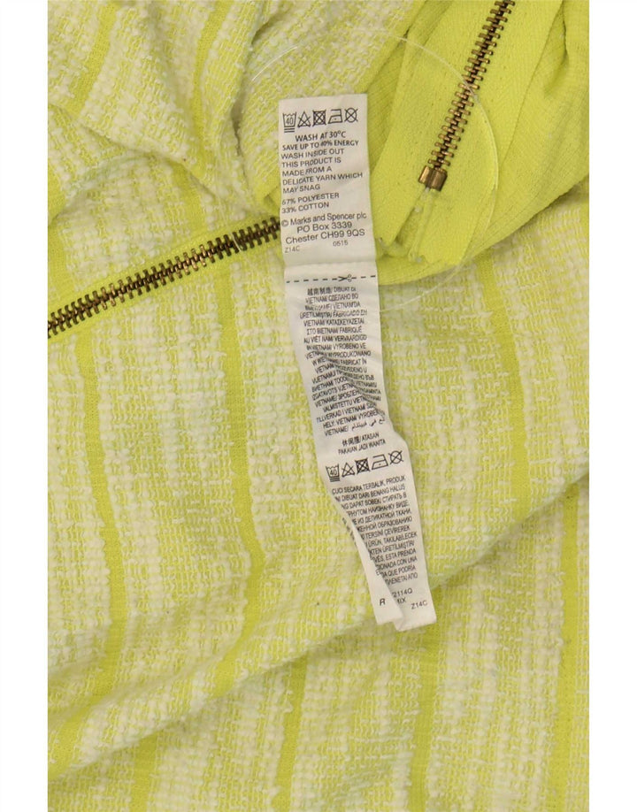 Marks & Spencer ženska majica s 3/4 rukavima UK 14 velikih zelenih pruga od poliestera