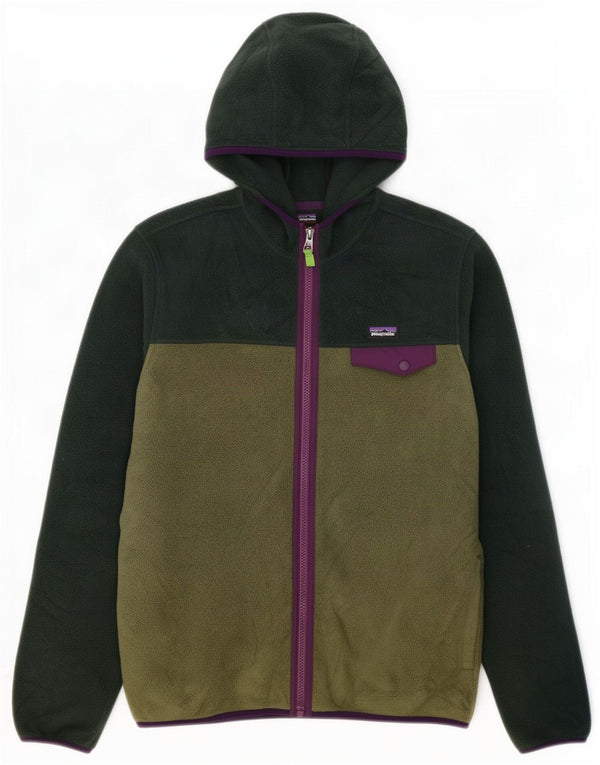 Flis jakna s kapuljačom Patagonia za dječake 12-13 godina 2XL Zelena boja