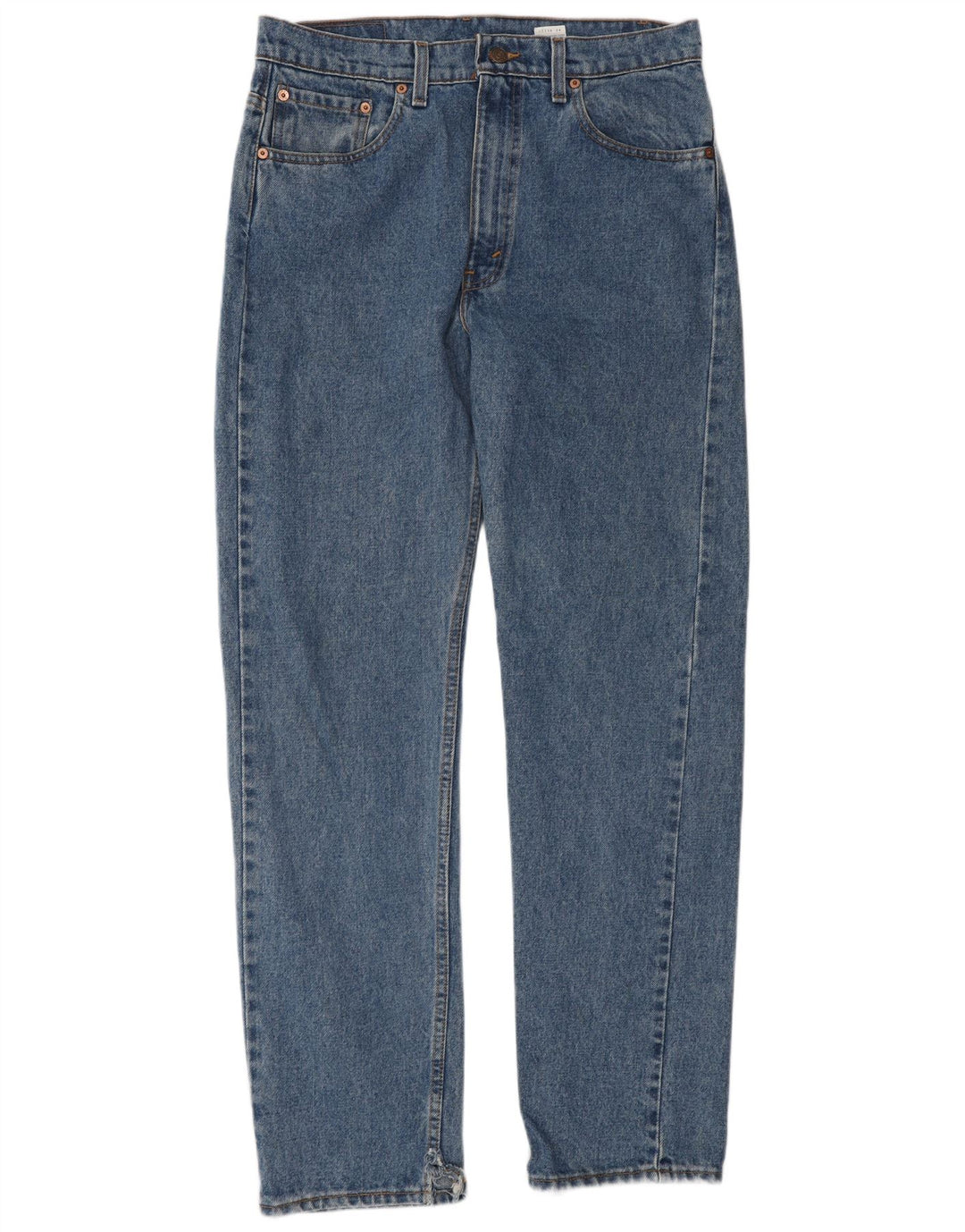 LEVI'S Mens 505 Regular Fit Straight Jeans W34 L32 Blue Cotton