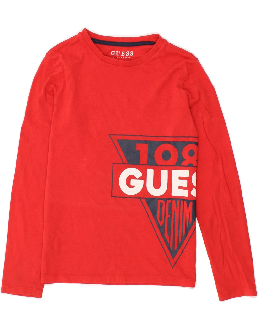 GUESS Boys Graphic Top Long Sleeve 7-8 Years Red Vintage Guess and Second-Hand Guess from Messina Hembry 