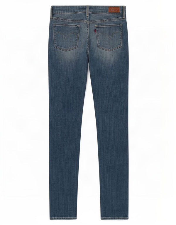 Levi's ženske uske traperice s blago zaobljenim rubovima W28 L31 plavi pamuk