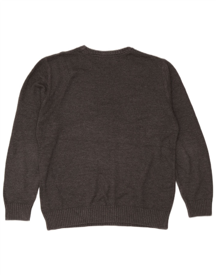 Crew Clothing Muški džemper s ovratnikom Srednje sivi pamuk
