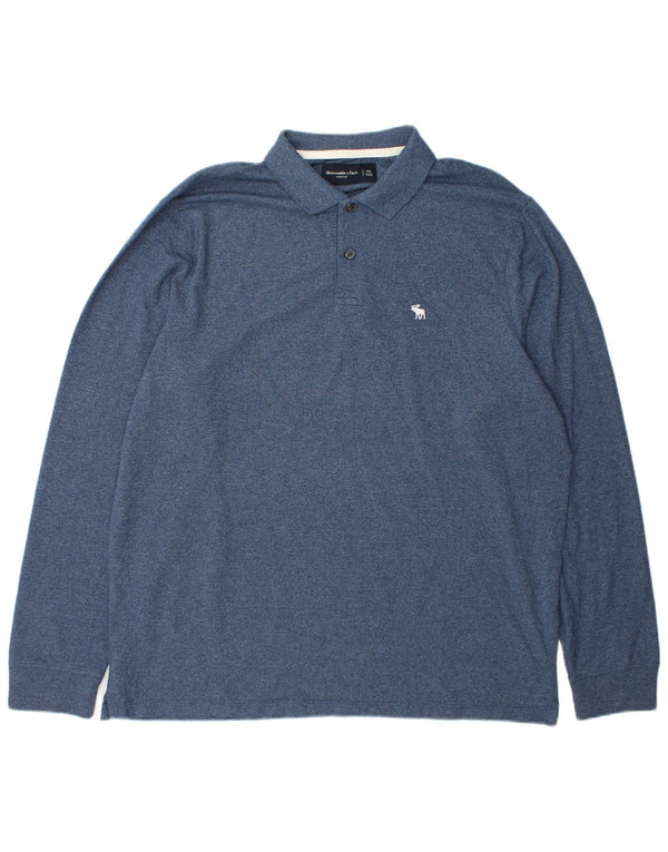Abercrombie & Fitch muška polo majica dugih rukava 2XL plavi pamuk