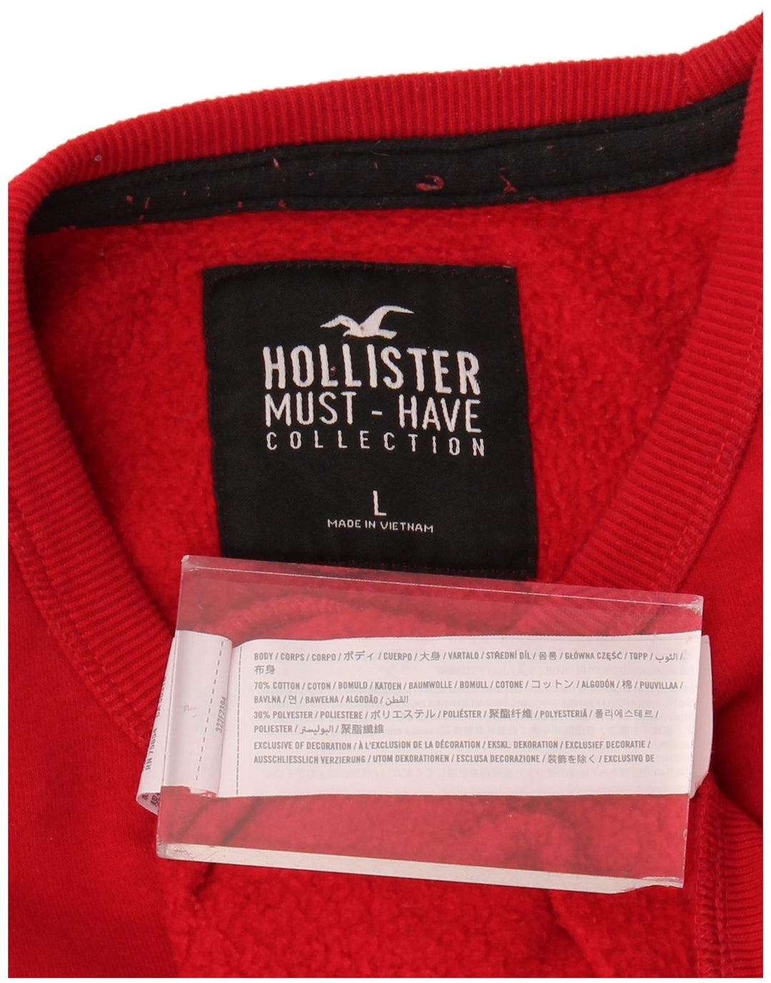 HOLLISTER Veliki crveni pamučni muški džemper s grafičkim motivima