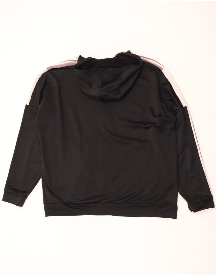 Adidas muški pulover s kapuljačom na patentni zatvarač 2XL crni poliester
