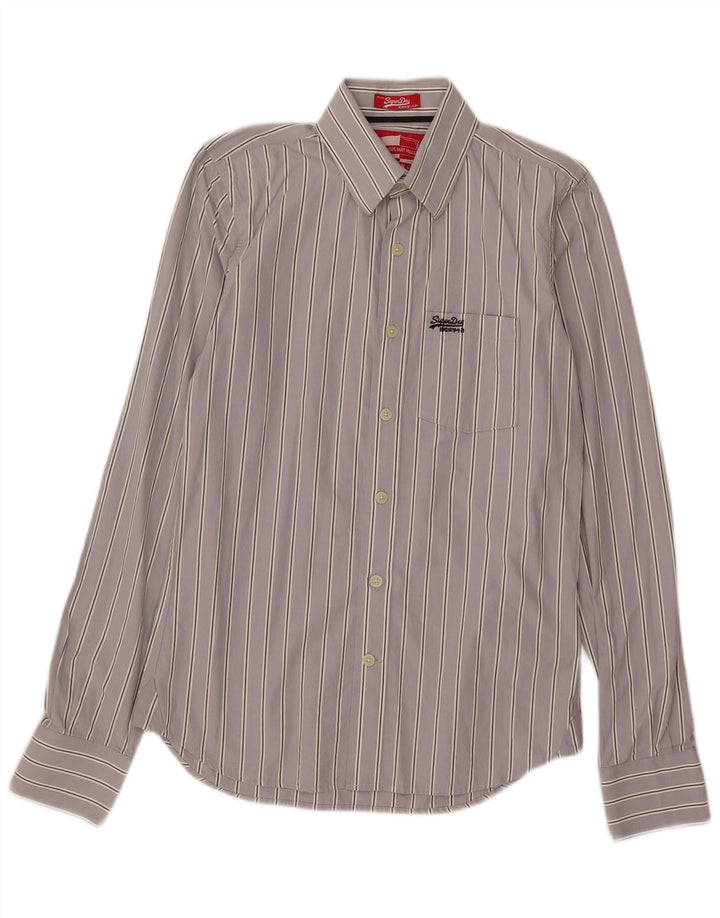 Superdry muška košulja, pamuk na srednje sive pruge