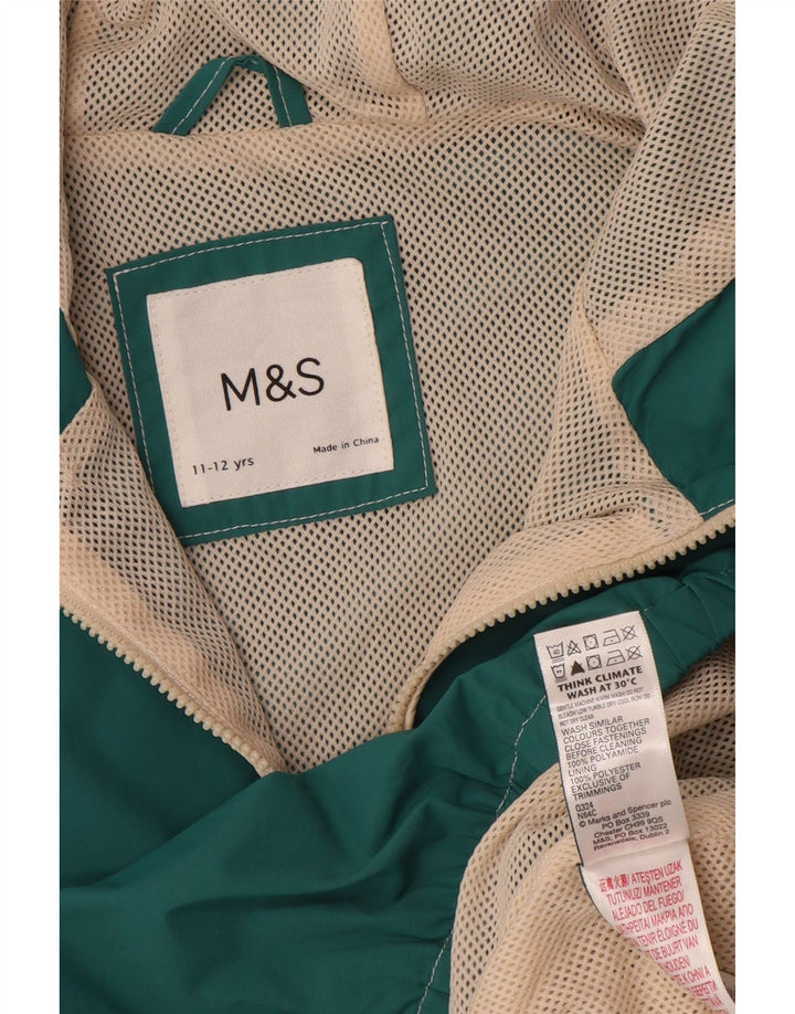 Marks & Spencer Boys velika kišna jakna s kapuljačom 11-12 godina zelena