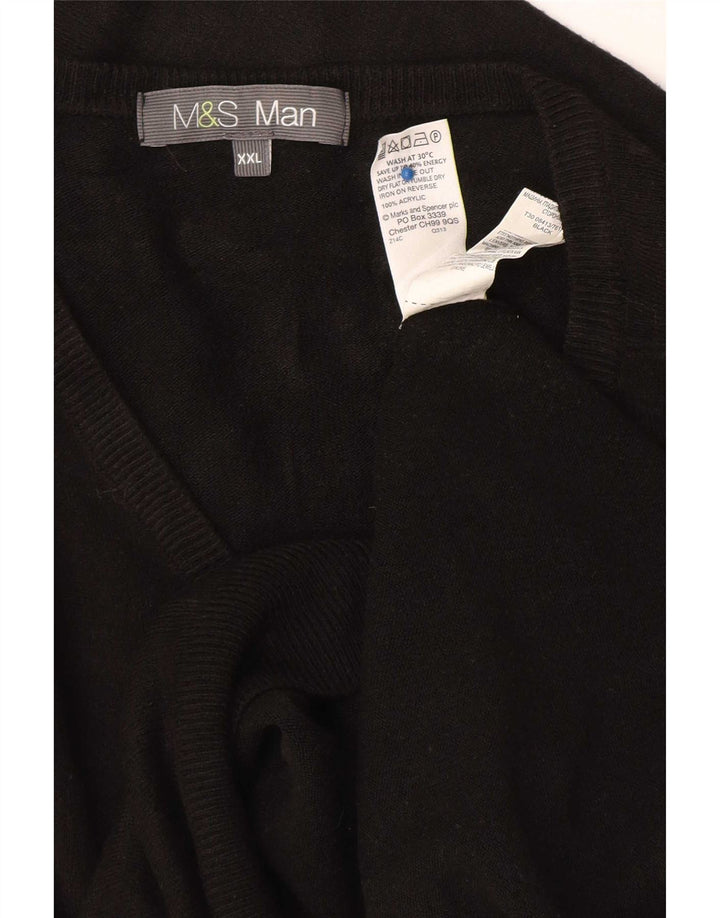 Marks & Spencer muški džemper s V-izrezom 2XL crni akril