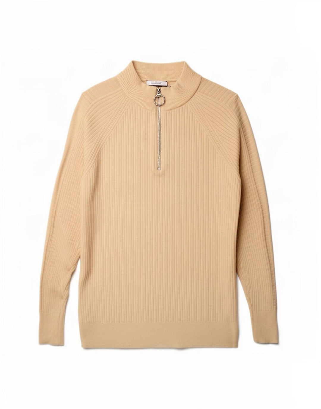 Marks & Spencer ženski pulover s velikim izrezom i patentnim zatvaračem UK 10 Small Beige
