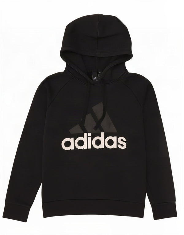 Adidas ženska majica s kapuljačom s kapuljačom UK 12/14 Srednje crni pamuk