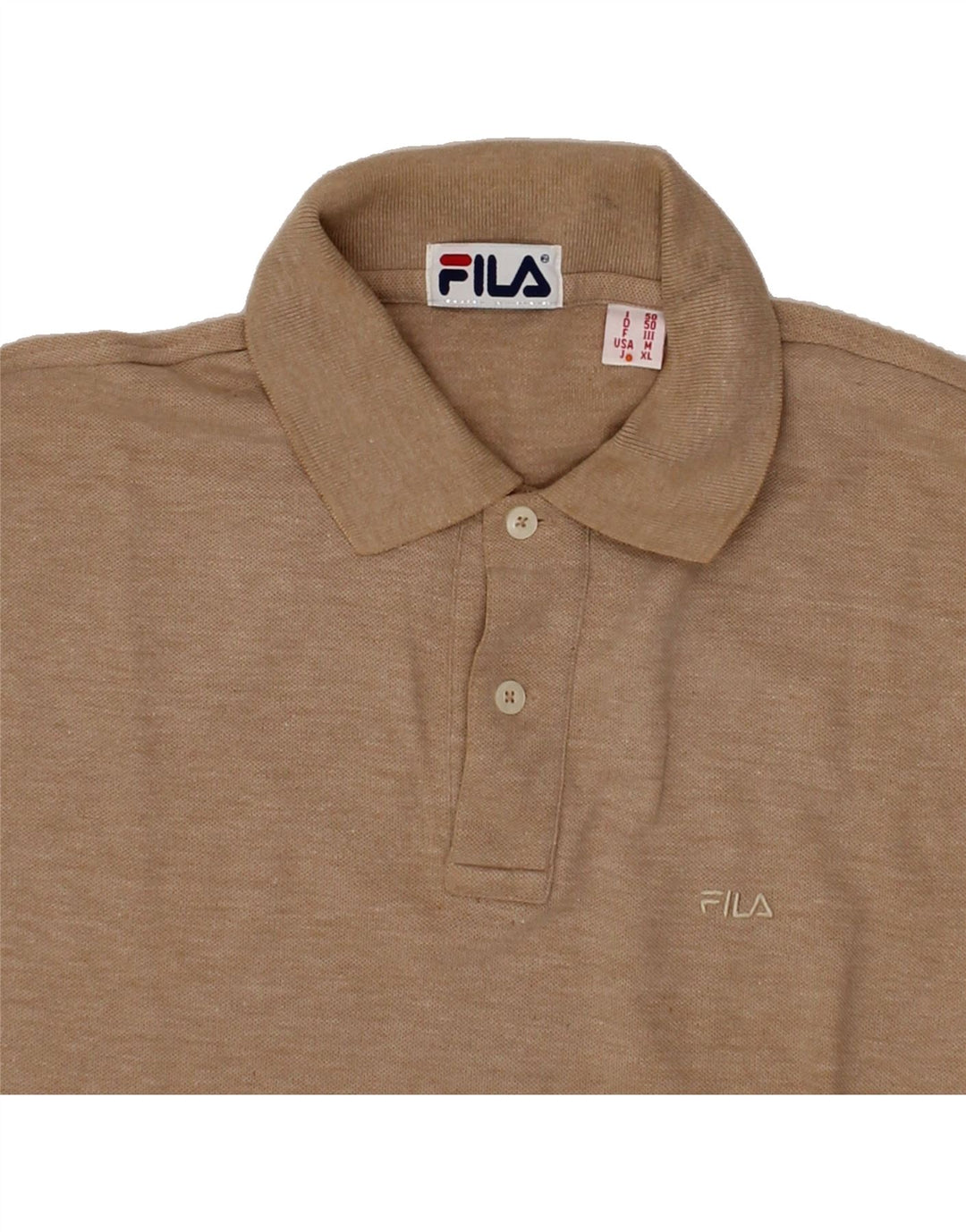 FILA Mens Long Sleeve Polo Shirt Medium Brown Vintage Fila and Second-Hand Fila from Messina Hembry 