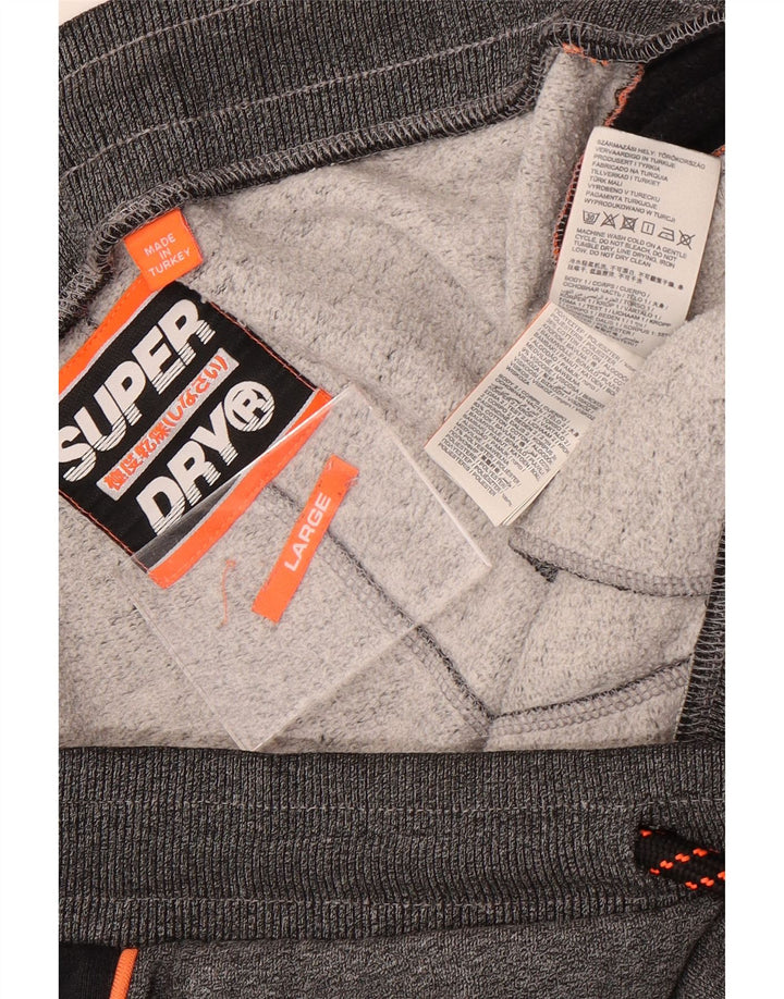 Superdry muške kratke sportske hlače s grafičkim motivima, veliki sivi poliester u boji