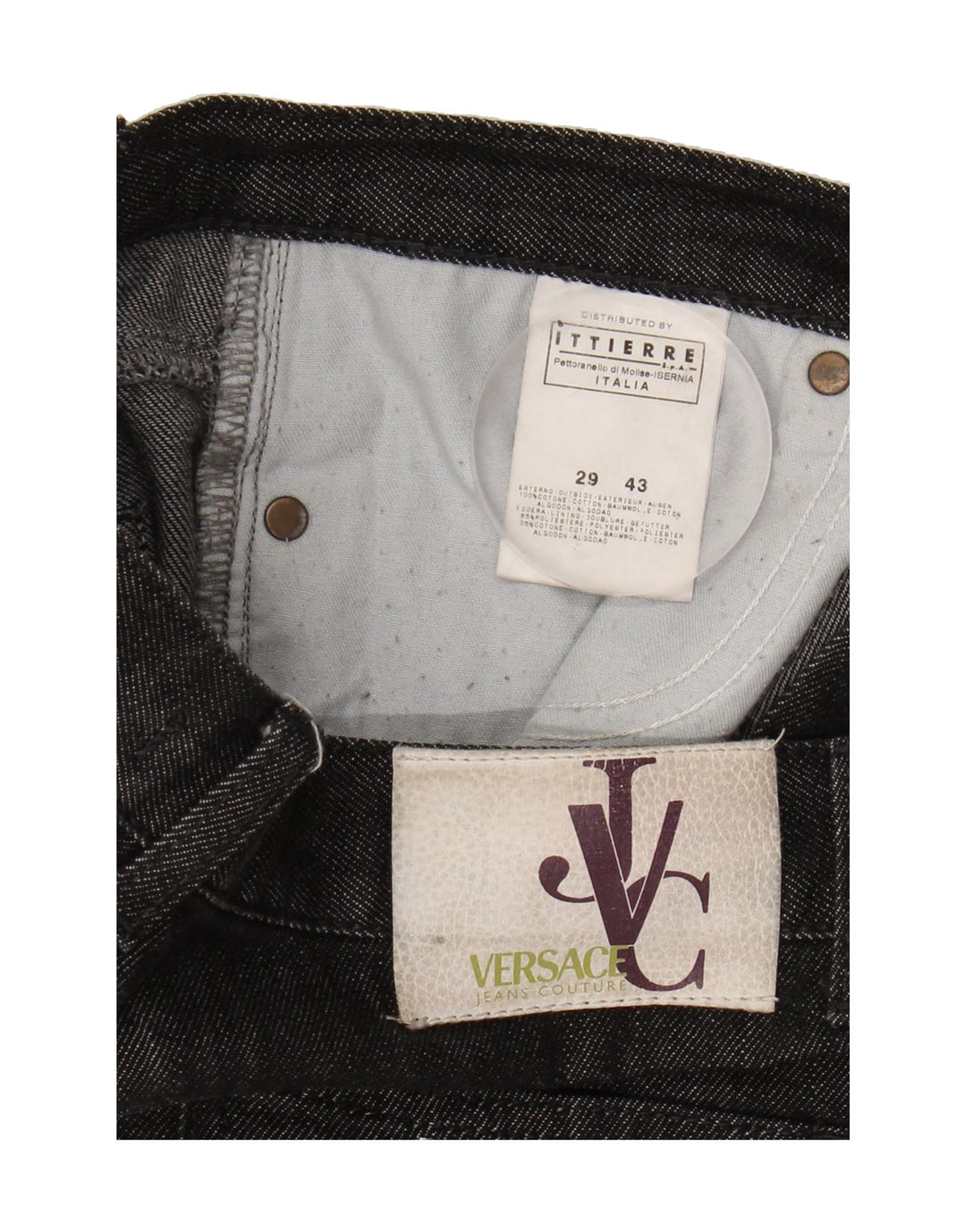 VERSACE Womens Straight Jeans W29 L33 Black Cotton Vintage Versace and Second-Hand Versace from Messina Hembry 