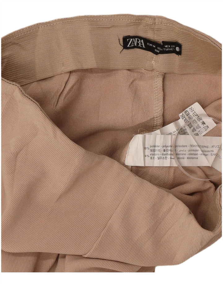 Zara ženske tajice srednje veličine W28 L30 poliester u smeđe pruge