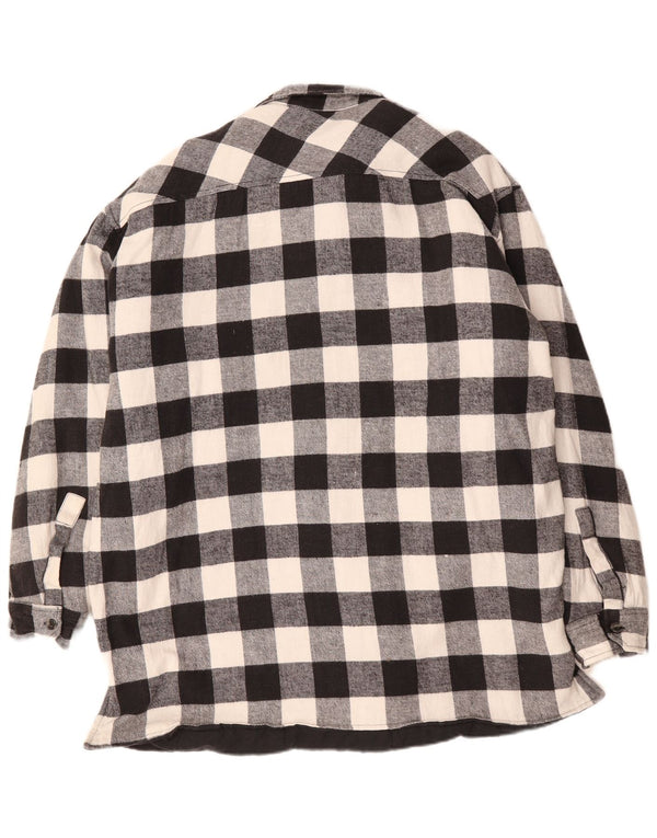 VINTAGE muška flanelska košulja 3XL crni pamuk od ginghama