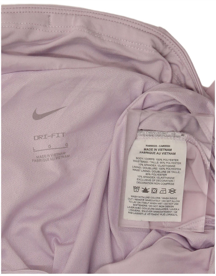 Nike ženske Dri Fit sportske kratke hlače UK 14 veliki ljubičasti poliester