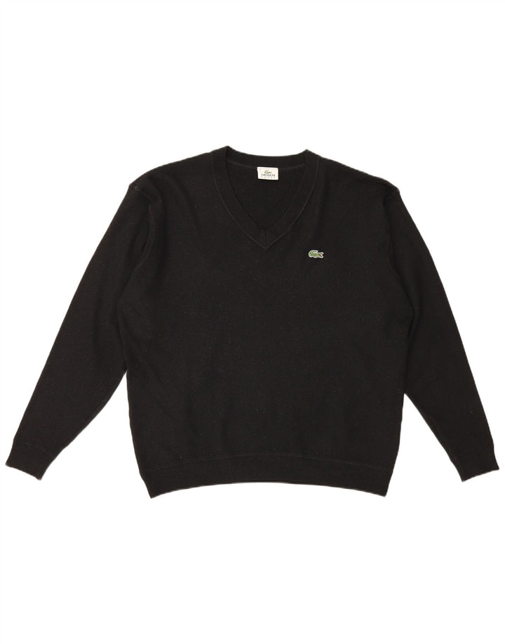 Lacoste muški džemper s V-izrezom veličina 8 3XL crna vunena