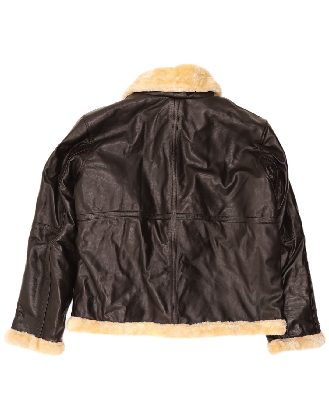 VINTAGE muška jakna s ovčicama UK 50 5XL smeđa koža