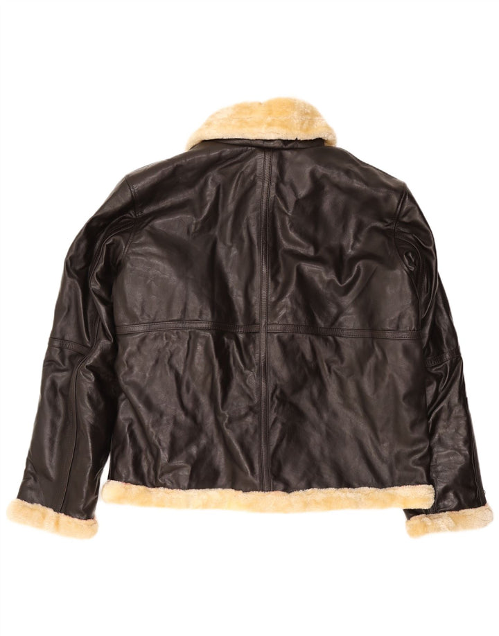 VINTAGE muška jakna s ovčicama UK 50 5XL smeđa koža