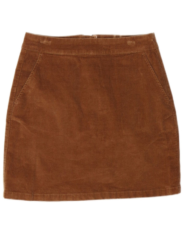 Warehouse Ženska mini suknja od samta UK 10 Mala W28 smeđi pamuk
