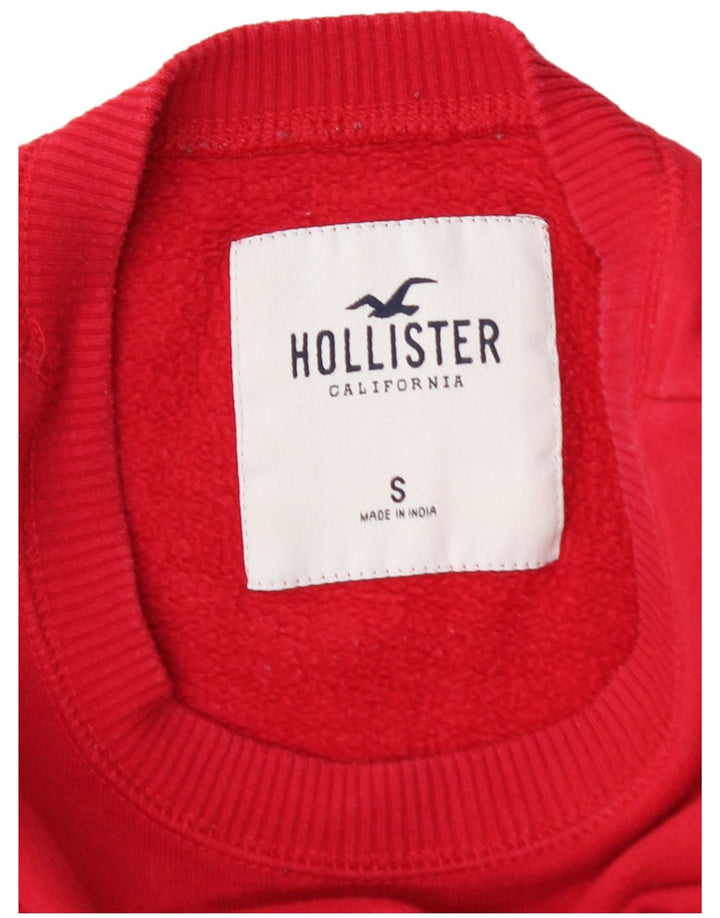 HOLLISTER Mens Graphic Sweatshirt Jumper Small Red Cotton