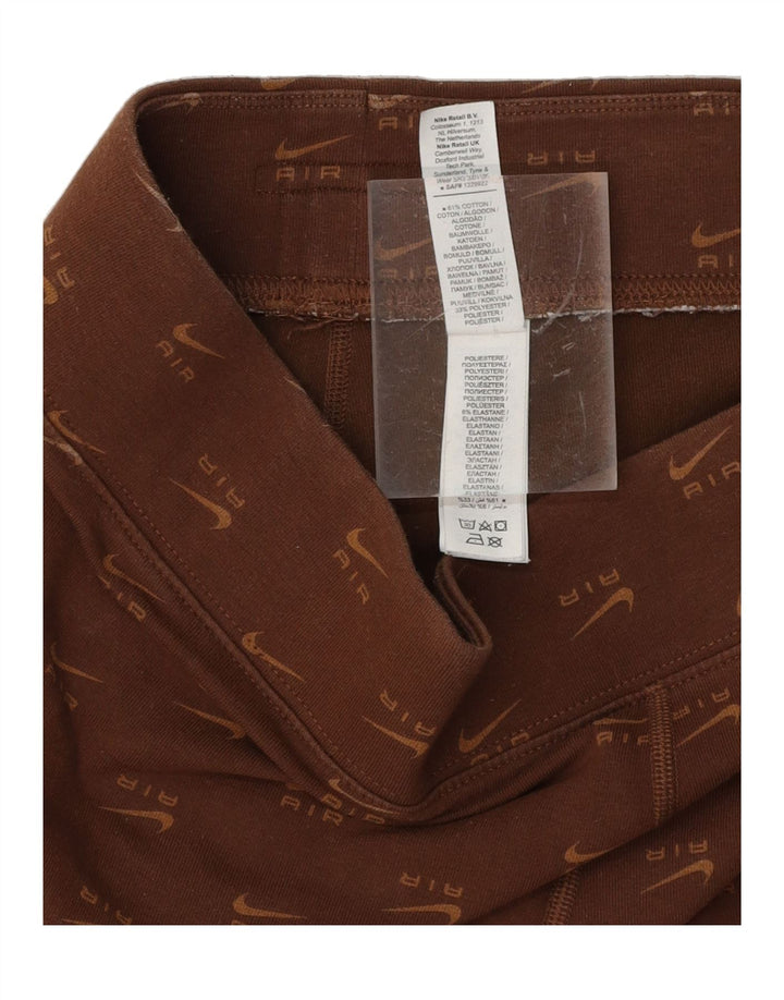 NIKE Womens Graphic Leggings UK 10 Small Brown Cotton Vintage Nike and Second-Hand Nike from Messina Hembry 