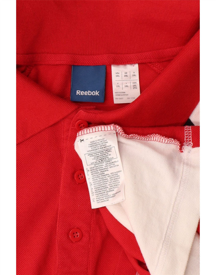 REEBOK muška polo majica s grafičkim motivima 2XL, crveni pamuk u boji