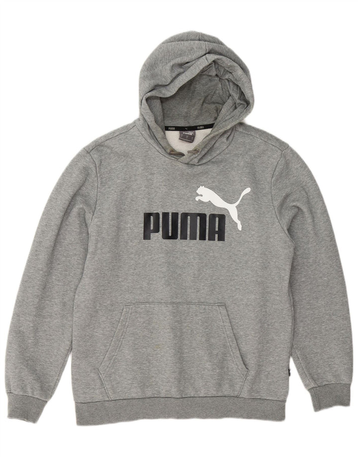 Puma muška majica s kapuljačom s kapuljačom, srednje sivi flekasti pamuk