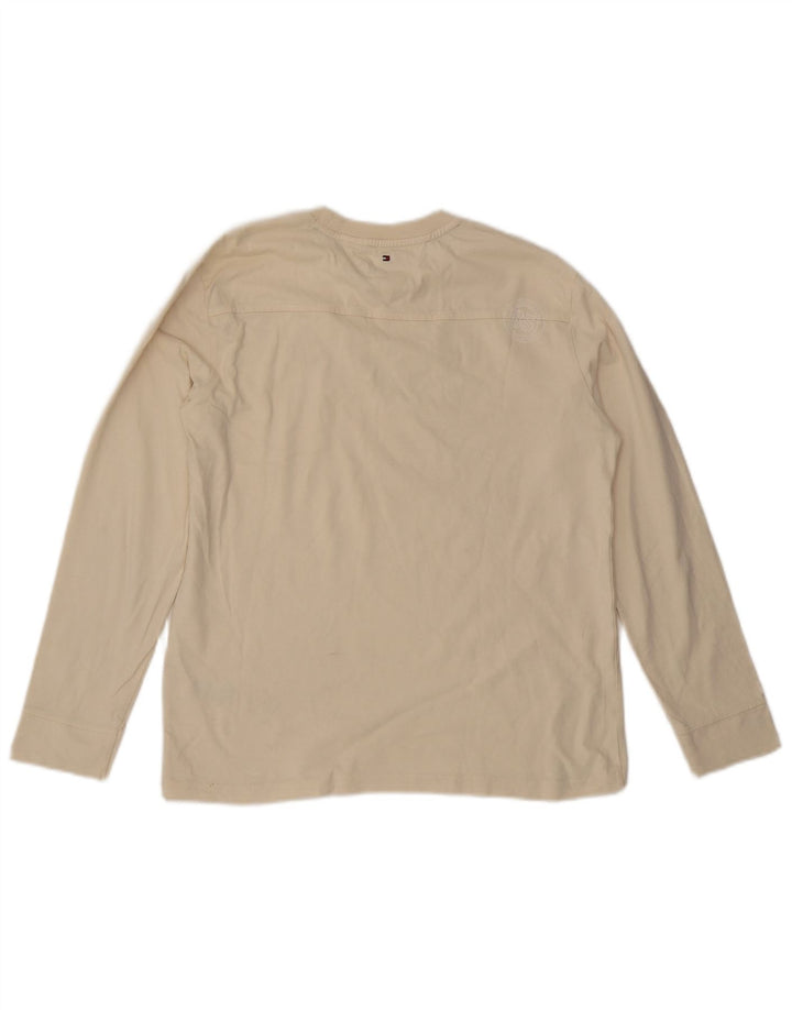 TOMMY HILFIGER Boys Graphic Top Long Sleeve 15-16 Years Off White Cotton Vintage Tommy Hilfiger and Second-Hand Tommy Hilfiger from Messina Hembry 