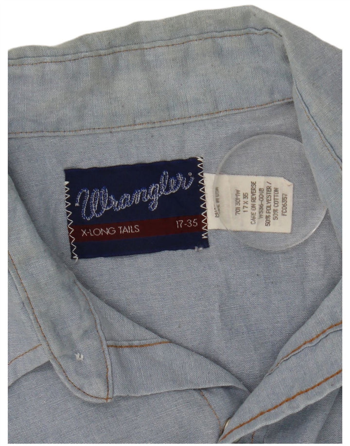 Wrangler muška vestern majica veličina 17 XL plavi poliester