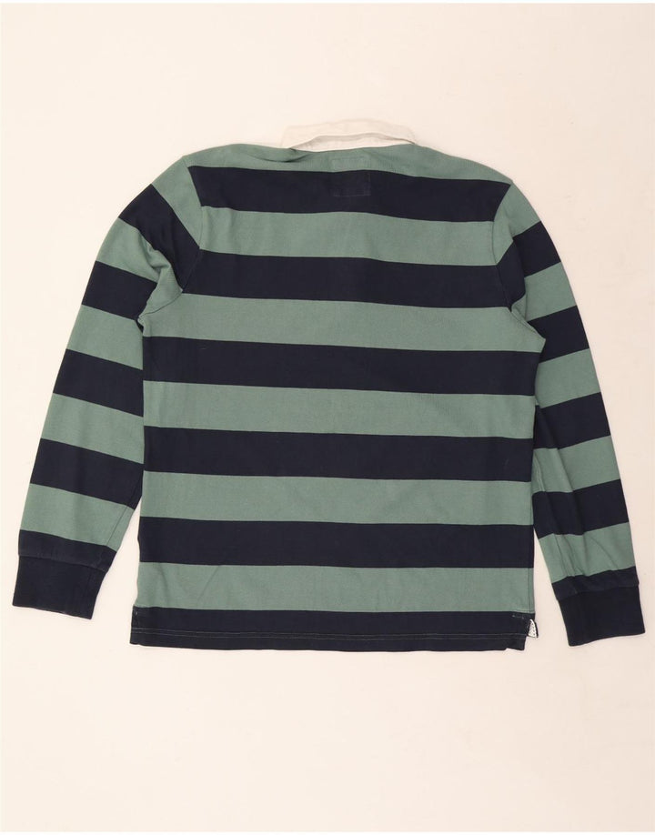 CREW ODJEĆA Muška ragbi polo majica dugih rukava velika tamnoplava na pruge