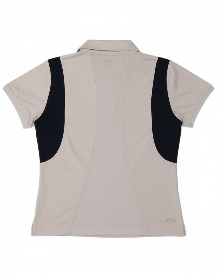 ELLESSE Womens Polo Shirt UK 12 Medium Blue Colourblock Polyester Vintage Ellesse and Second-Hand Ellesse from Messina Hembry 